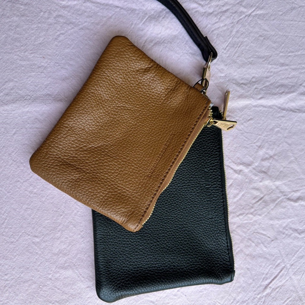 Aimee Kestenberg Tan and Black Leather Clutches